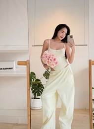 [พร้อมส่ง] MOOD PANTS กางทรงผ้า เอวต่ำ เฉพาะกางเกง Unigam