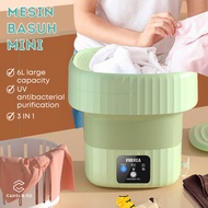 6L Portable Mini Washing Machine with Drain - Compact Auto Travel Laundry Washer Pencuci Pakaian Ringkas Auto 洗衣机