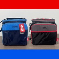 日本 THERMOS 黑灰紅色帆布 保溫 斜咩袋