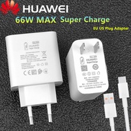 For Huawei 66W Charger SuperCharge Fast Charger EU US Plug Adapter Quick Charger with 6A Type C Cable for HUAWEI Mate40 Mate50 P50 P40 Pro Nova 9 8 Pro Honor 90 80 60 70 SE 5 4 3 Pro X9 X9A X8A V20 V30 V40