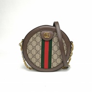 GUCCI Ophidia圓餅包斜挎包18烏木色PVC金扣