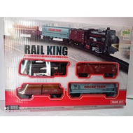 Children's toy train set with track and locomotive / rail king - 19 pcs