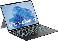 Surface Pro 12 Keyboard Case, Bluetooth Wireless Magnetic Detachable Type Cover with 7 Color Backlit