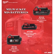 Milwaukee M18™ Batteries (M18 B2, M18 HB3, M18 B5)