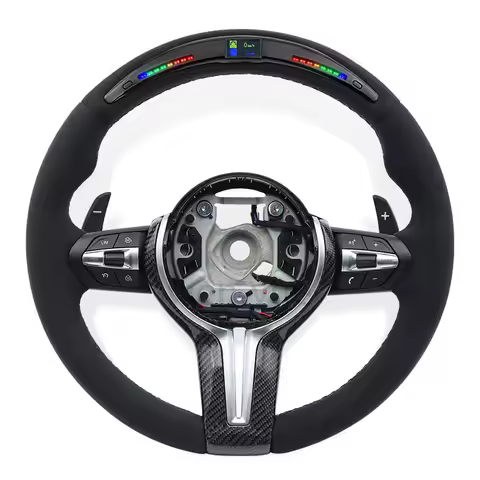LED Sude Steering Wheel For BMW M3 M5 M6 F07 F10 F11 F18 F20 F06 F12 F13 F01 F02 F03 F30 F90 F91 F92