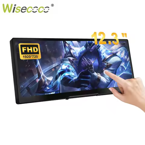 Wisecoco 12.3 Inch Touch Screen Portable Monitor Portable Monitor Mini Touch Screen Display 1920x720