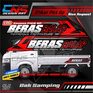 Stiker Decal BERAS BALAP Variasi Bak Samping Sepasang All Pick Up L300 Futura/T120ss New Carry Granm