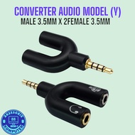 Audio SPLITTER U SHAPE 2 IN 1 | Audio SPLITTER Y SHAPE | Audio JACK 3.5mm MALE TO DUAL FEMALE AUX AUDIO AND MICROPHONE