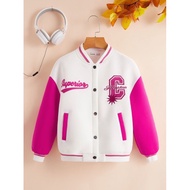 Unisex Children's Varsity Baseball Jacket (1 year - 18 years) INITIAL C LOGO (CUSTOMIZED INITIALS) S