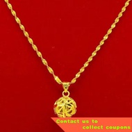 🔥X.D Necklaces Authentic Vietnam Alluvial Gold Necklace Women's Real Gold Necklace99Gold Necklace Love Pendant Clavicle