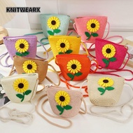 KNITWEARX Shoulder Bag, Straw Small Crossbody Bag, Durable Flower Handbag Girls Kids