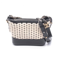 【二手】香奈兒 Gabrielle de Chanel 小號 Hobo 單肩包，白色/黑色皮革，鏈條單肩包