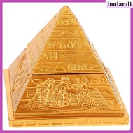 💍 Golden Egyptian Pyramid Resin Ornament for Desktop Decoration 4.3 x 4.3 x 4.3 inches