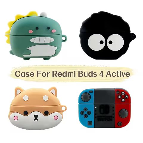 Case For Xiaomi Redmi Buds 4 Active 3D Cute Cartoon Protective Shell For Redmi Buds4 Active Charging