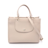 【二手】Longchamp Cabas 手提包，Longchamp STOP提手，10309HGO266，米色皮革，兩用肩包，女士，全新。