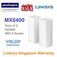 Linksys MX8400 2 Pack Tri-Band AX4200 VELOP AX Intelligent Mesh Whole Home WiFi 6 System - 3 Year Local Linksys Warranty