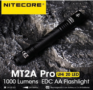 NITECORE ไฟฉาย MT2A Pro EDC 1000 lumens AA ไฟฉาย LED Beam 20 NL1416R USB-C ชาร์จได้แบตเตอรี่ Li-ion 14100