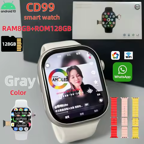 CD99 Smart Watch 8GB RAM AMOLED Wifi ROM GPS 128GB Position APP Download Bluetooth Men Women Cellula