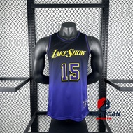 Men's 2024-25 Hot Pressed Los Angeles Lakers Austin Reaves Purple Basketball City Jersey