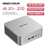 MINISFORUM AI Mini PC X1-370 AMD Ryzen AI9 HX 370 DDR5 Ram PCIe4 SSD OCuLink USB4 Quad Screen Displa