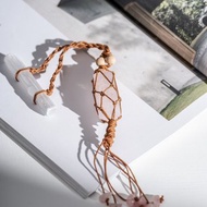 華光-藏晶閣| 粉晶 雙尖水晶柱網袋吊墜|不指定隨機出