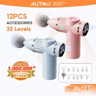 ALLTOU Massage Gun With 12 Accessories 32 Speeds Fascia Gun Portable Compact Deep Tissue Massage Gun
