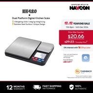 Navcon 22lb Dual Platform Digital Kitchen Scale, Stainless Steel Food Scale with 22lb and 17.6oz Pre