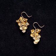 十一月生日石黃水晶漸變顏色耳針