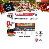 [ผ่อน 0% 10 ด.]LG SMART MONITOR 34” 34U601SA-W (VA 4K 100Hz)/ประกัน 3 Years Onsite