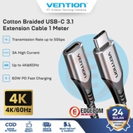 VENTION USB Type C 3.1 Extension Male - Female Type-C extender cord Thunderbolt 3 braided cable 50cm