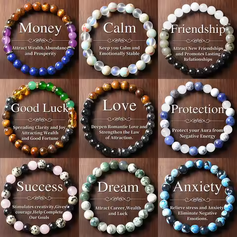 5/9pcs Random Natural Stone Bracelets Good Luck Love Bracelet, Suitable for Daily Wear/gifting To Fr