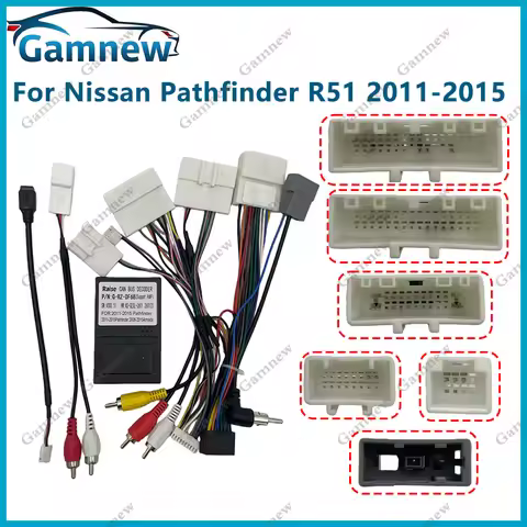 Car 16pin Wiring Harness Adapter Canbus Box Android Radio Power Cable For Nissan Pathfinder R51 2011