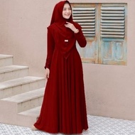 Meyra Syari Plus Khimar Gamis Syari Dan Kerudung Geblus Model Terbaru 2024 Motif Polos Bahan Moscrep