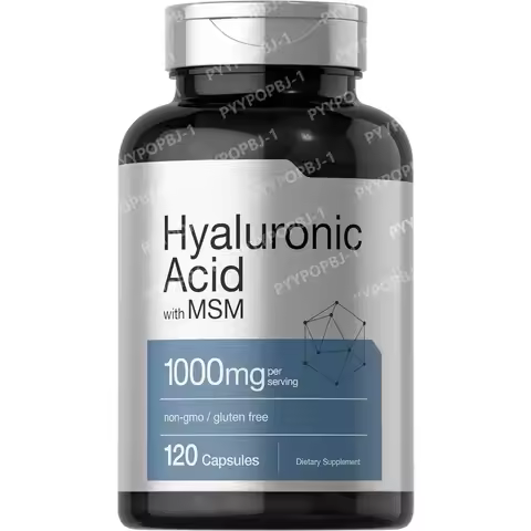 Hyaluronic Acid with MSM 1000 mg 120 Capsules Non GMO Gluten Free Supplement Bioavailable Formula