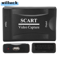 WILLUCK Game Video Capture Card, with 3.5 Editing Software Professional USB2.0 SCART Capture Card, S