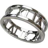 二手 TIFFANY & Co. Open Atlas 戒指，18 號，18K 白金，6.3 克，女士款。