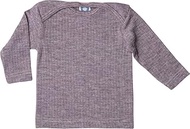 Baby Slip-On Shirt Long Sleeves, 45% Organic Cotton 35% Organic Wool, 20% Silk, Plain Plum 23, 62-68