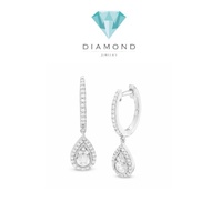 Pearshape dangling diamond earring 18k - Diamond jewelry