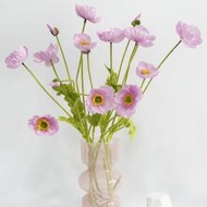 1pc/2pcs/4pcs Artificial Poppy Flowers, 59cm Length, 4 Flowers Per Stem, Minimalist Modern Style, Be