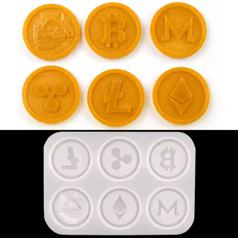 2021 Bitcoin Moldes De Silicona Para Resina Epoxi Commemorative Coin Moule Entertainment Game Chip C