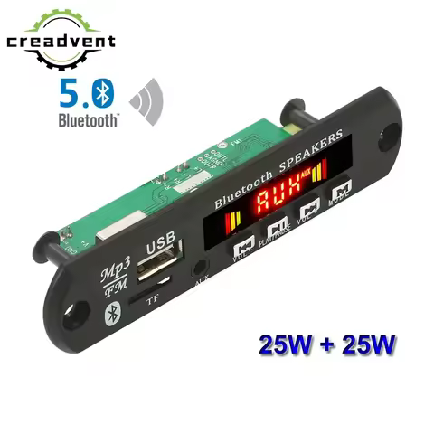 2*25W Class D Stereo Audio Digital Power Amplifier Decoder Bluetooth-Compatible DIY USB AUX Record F