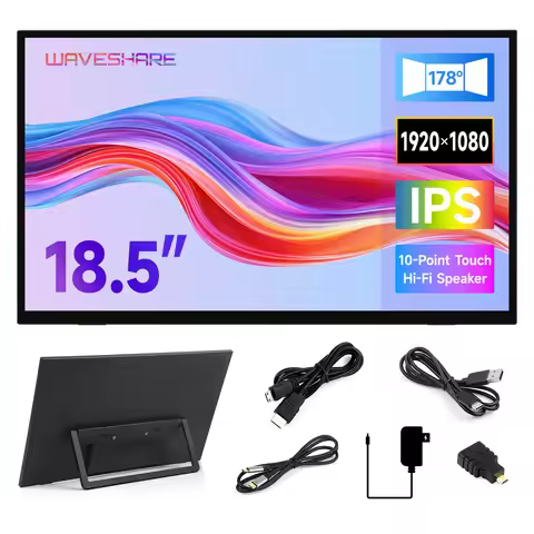 Waveshare Luckfox 18.5inch Touch Monitor for Raspberry Pi 5/4B/3B+/3A+, Comes with Stand, Thin and L