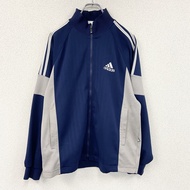 adidas運動外套/球衣，海軍藍，M碼，古著。