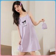[MEG'S]Women Suspender Floral Printed Pajamas Dress Gaun Baju Tidur Cetakan Bunga Wanita