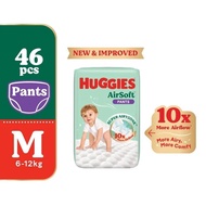 HUGGIES AirSoft Pants Diapers M 46s Breathable and soft diapers for baby