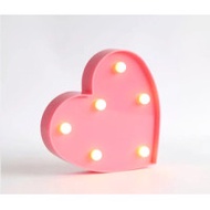 LED 暖白字母燈 - 大款 - 粉紅心 | 不含電池 | DIY自由組合 | 家居派對裝飾