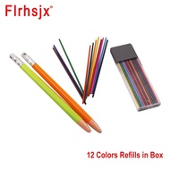 Yz- 12pcs Multiple Colors Fabric Marker Chalk Refill +1Pc Free Pen Reusable Tailors Chalk Pencil Set