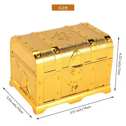 Hot Selling-Pirate Treasure Chest Decorative Treasure Chest Keepsake Jewelry Box Plastic Treasure Bo