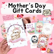 PartyMonkey Happy Mother's Day Gift Card Greeting Love You Mom Best Mom Flower Cute Fold Card Person