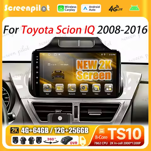 For Toyota Scion IQ 2008-2016 Android 16 Stereo Head Unit Multimedia CarPlay Auto radio GPS Bluetoot